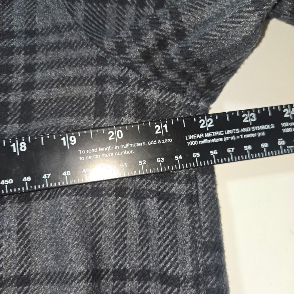 Orvis Mens Gray Black Plaid Flannel Shirt Long Sleeve Button Down Medium - Picture 6 of 7